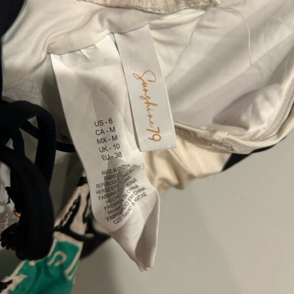 Green and Black Patterned Swim Set One Piece Size M and Kimono with Tassels - Picture 6 of 8